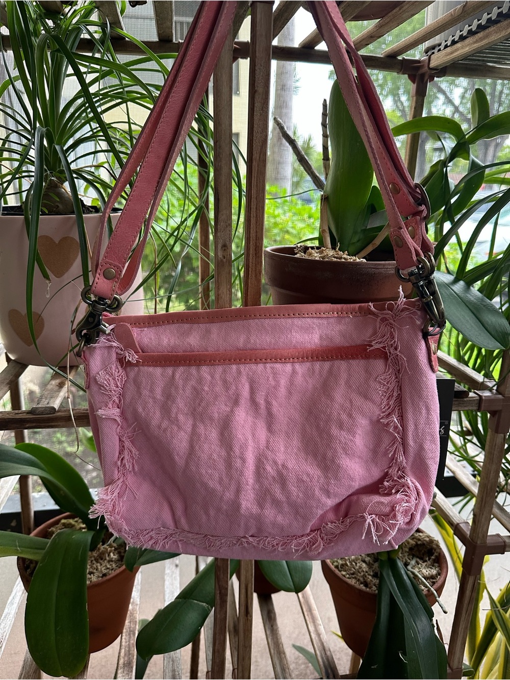 MYRA BAG PINK SUZANNA TRAIL BAG LEATHER AND FRINGE - Picture 2 of 6